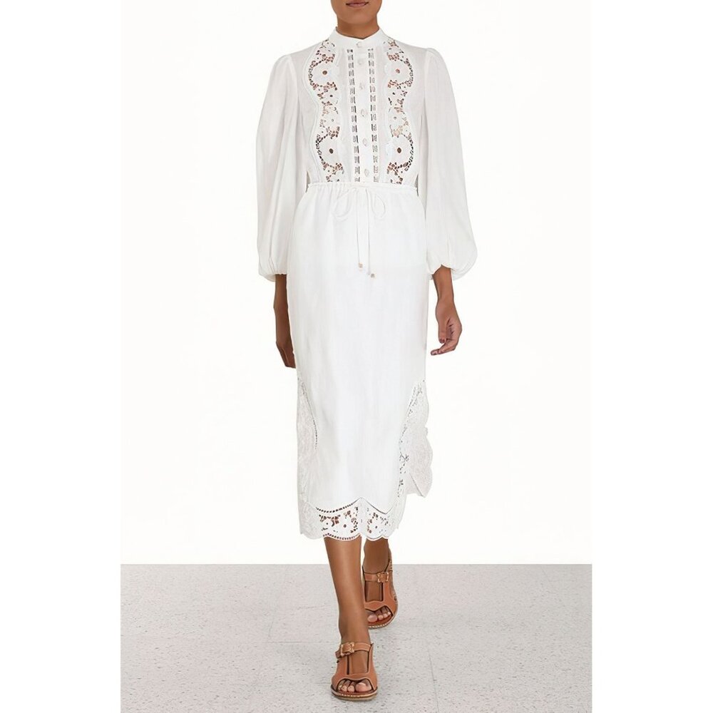 Zimmermann Halcyon Broderie Shirt White US 8